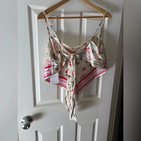 Japna NWT scarf bandana tank Paris French print the back size large - Picture 3 of 9